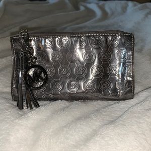 Michael Kors silver cosmetic bag